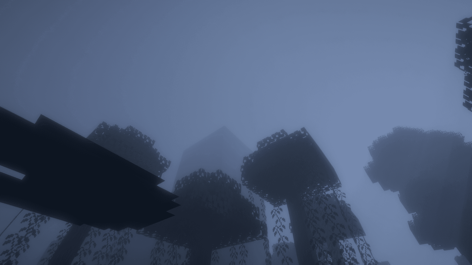 A foggy biome in Minecraft